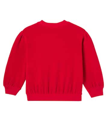 Logo cotton-blend velvet sweatshirt | Gucci Kids