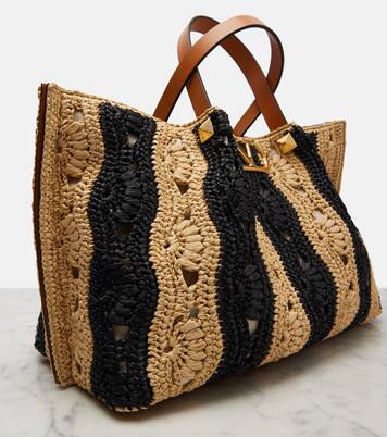 VLogo Medium raffia tote bag | Valentino Garavani