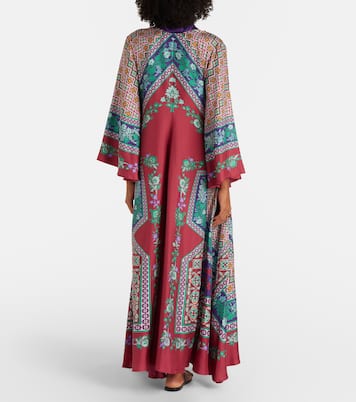 Vestido largo Magnifico de seda estampado | La DoubleJ