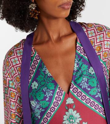 Vestido largo Magnifico de seda estampado | La DoubleJ