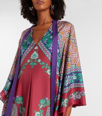 Vestido largo Magnifico de seda estampado | La DoubleJ