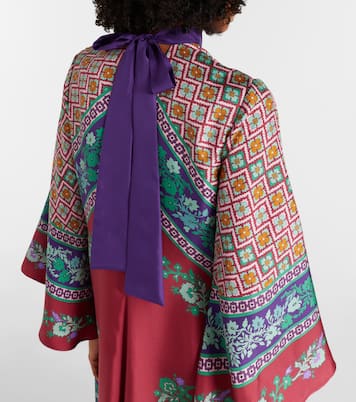 Vestido largo Magnifico de seda estampado | La DoubleJ