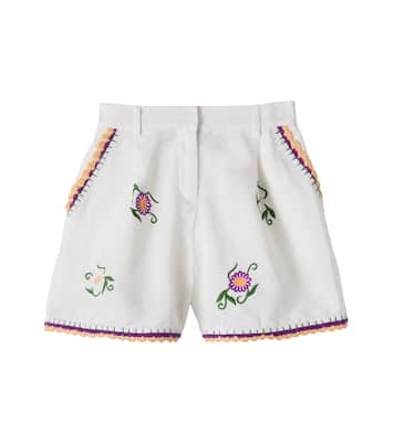 Embroidered linen and cotton shorts | Stella McCartney Kids