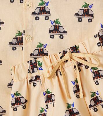 Printed cotton bowling shirt and shorts set | Fábula