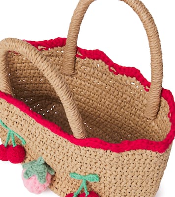 Crochet-trimmed basket bag | Self-Portrait Kids