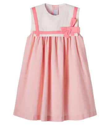 Gathered cotton and linen dress | Pepa London