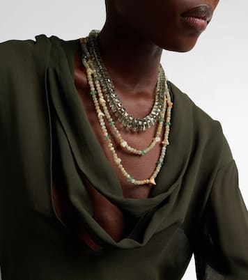 Beaded necklace with gemstones | Ileana Makri