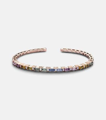 Bracelet Pastel Fireworks en or rose 18 ct, diamants et saphirs | Suzanne Kalan