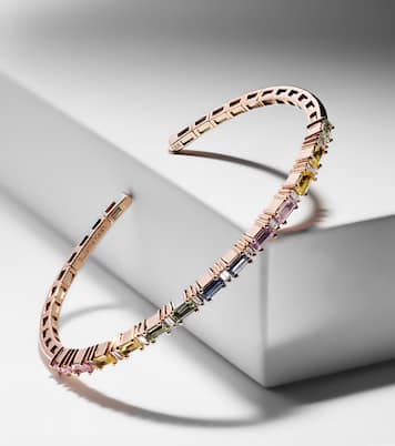 Bracelet Pastel Fireworks en or rose 18 ct, diamants et saphirs | Suzanne Kalan