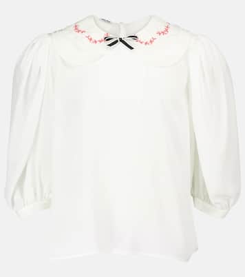 Blusa in seta crêpe de chine | Miu Miu
