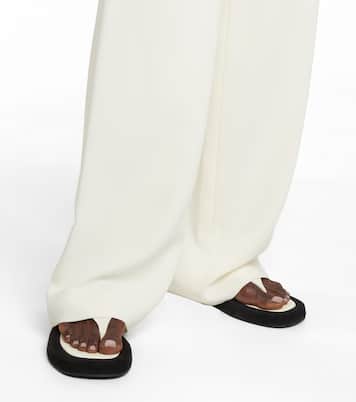 Sandali infradito Ginza in pelle e suede | The Row
