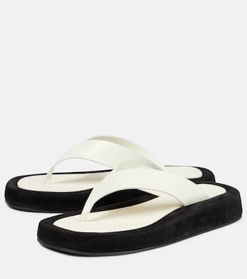 Sandali infradito Ginza in pelle e suede | The Row