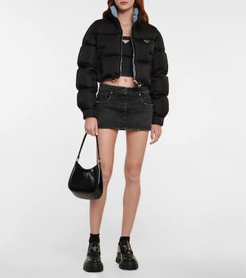 Logo denim crop top | Prada