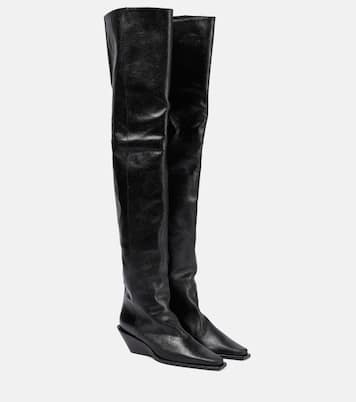 Hilde leather over-the-knee boots | Ann Demeulemeester