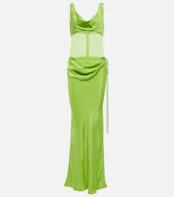 Sheer-detail silk satin gown | Christopher Esber
