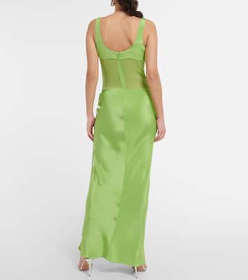 Sheer-detail silk satin gown | Christopher Esber
