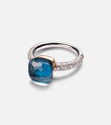 Nudo 18kt gold ring with London blue topaz and diamonds | Pomellato
