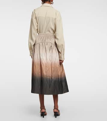 Printed high-rise satin skirt | Vince