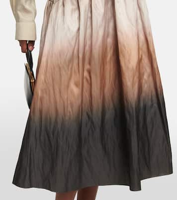 Printed high-rise satin skirt | Vince