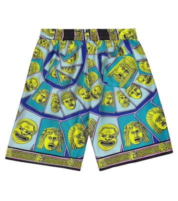 Short Le Maschere en soie | Versace Kids
