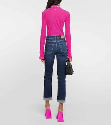 Jean slim Girlfriend à taille mi-haute | AG Jeans