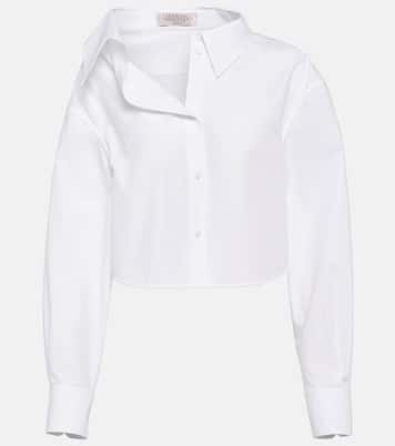 Camicia asimmetrica in cotone cropped | Valentino