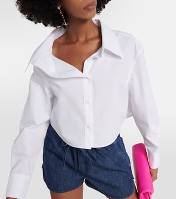 Camicia asimmetrica in cotone cropped | Valentino