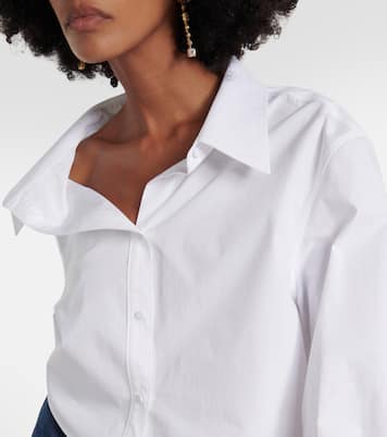 Camicia asimmetrica in cotone cropped | Valentino