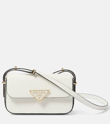 Borsa a tracolla in pelle con logo | Prada