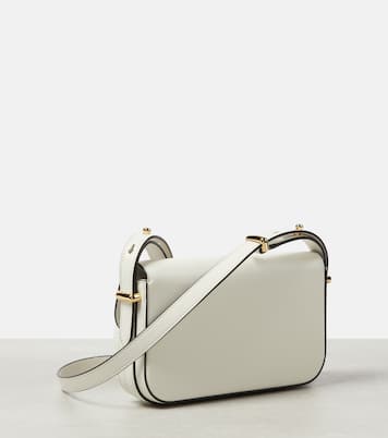 Borsa a tracolla in pelle con logo | Prada