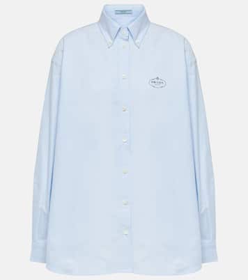 Camicia in cotone con ricamo | Prada