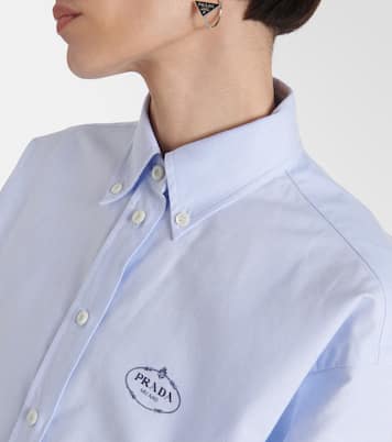 Camicia in cotone con ricamo | Prada
