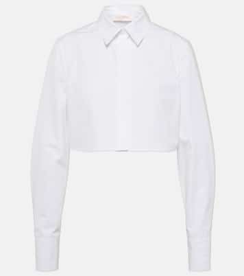 Cropped cotton poplin shirt | Valentino