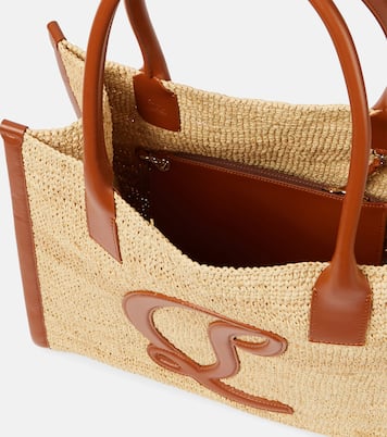 Cabas By My Side E/W Large en raphia | Christian Louboutin