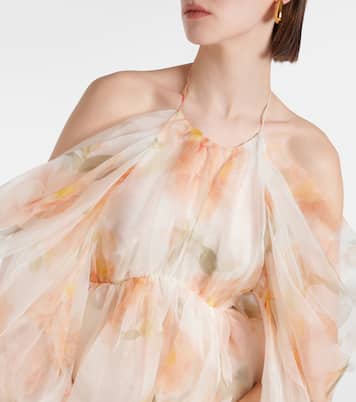 Abito midi Natura in organza di seta | Zimmermann