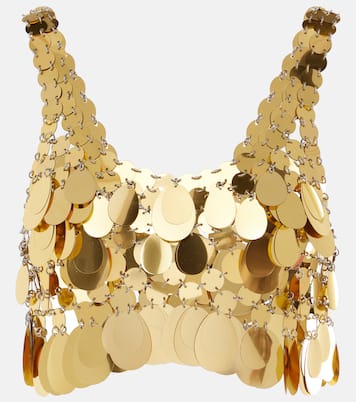 Golden Sparkle Assembly sequined crop top | Rabanne