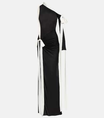 Bow-detail off-shoulder jersey gown | David Koma