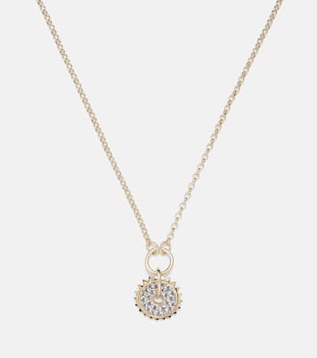 Collana Pave Diamond Disk in oro 18kt con diamanti | FoundRae
