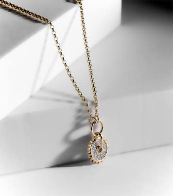 Collana Pave Diamond Disk in oro 18kt con diamanti | FoundRae