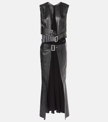 Snake-effect faux leather midi dress | Junya Watanabe
