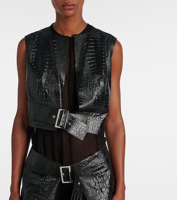 Snake-effect faux leather midi dress | Junya Watanabe