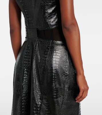 Snake-effect faux leather midi dress | Junya Watanabe