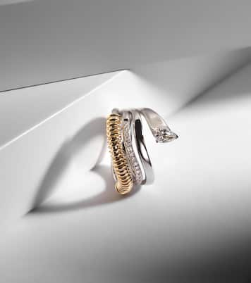 Anello Versus Pear in oro 18kt con diamanti | Rainbow K