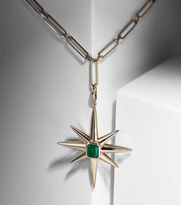 Collier Starburst en or 18 ct, émeraudes et diamants | Shay Jewelry