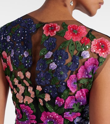 Besticktes Cocktailkleid aus Tüll | Carolina Herrera