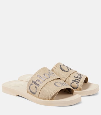 Woody logo embroidered slides | Chloé