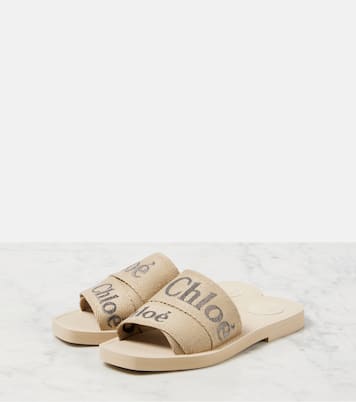 Woody logo embroidered slides | Chloé