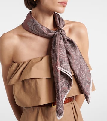 Sciarpa in twill di seta con stampa paisley | Saint Laurent