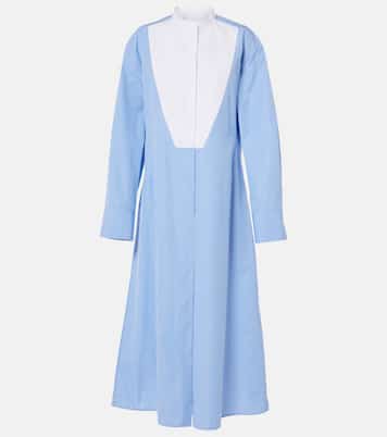 Abito chemisier in cotone a righe | Jil Sander