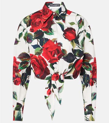 Camicia in cotone con stampa floreale | Dolce&Gabbana